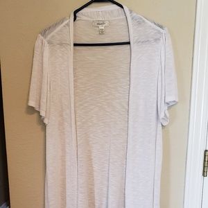 White Short Sleeved Summer Dressbarn Cardi 1X